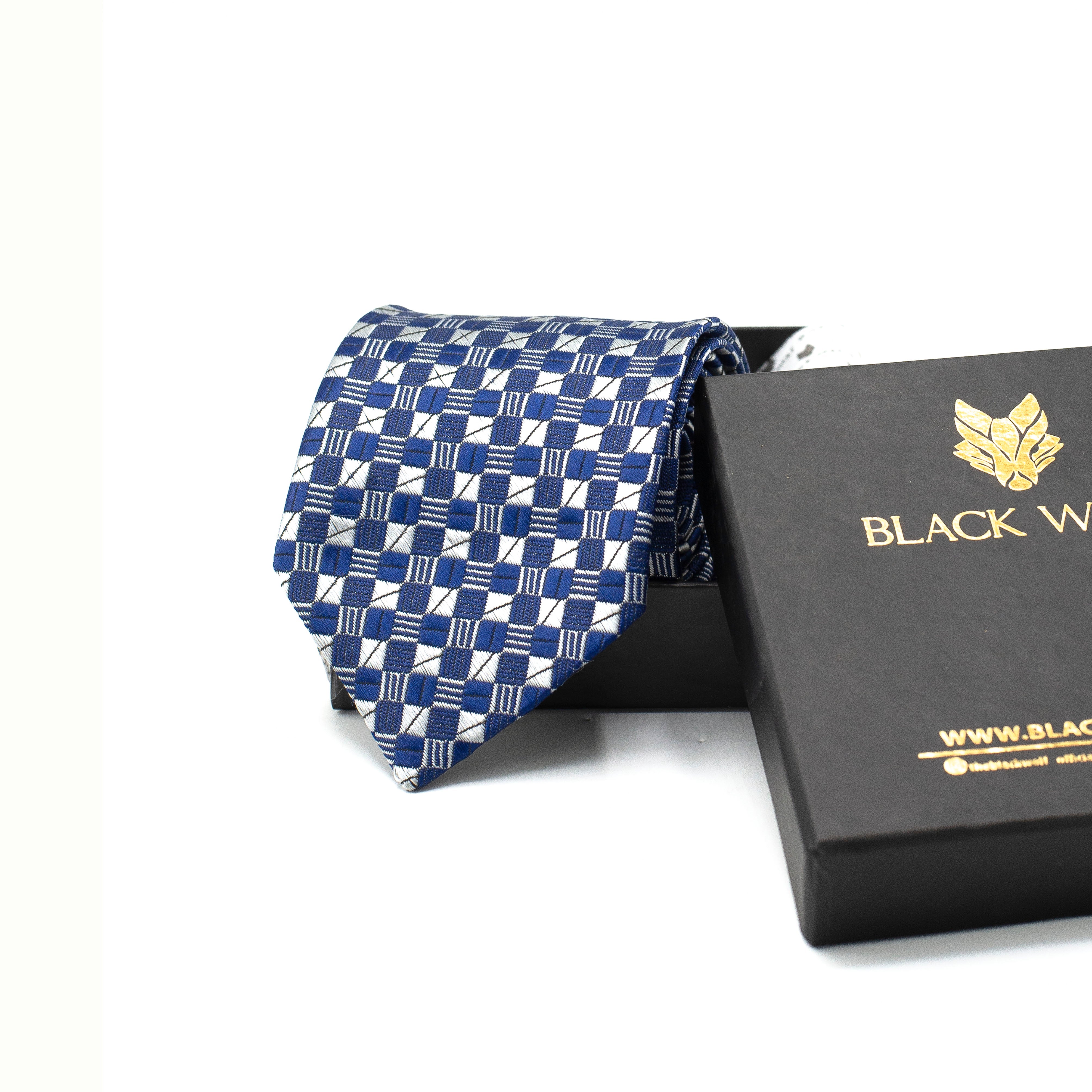 REGAL BLUE CHECKERED TIE REGAL BLUE CHECKERED TIE