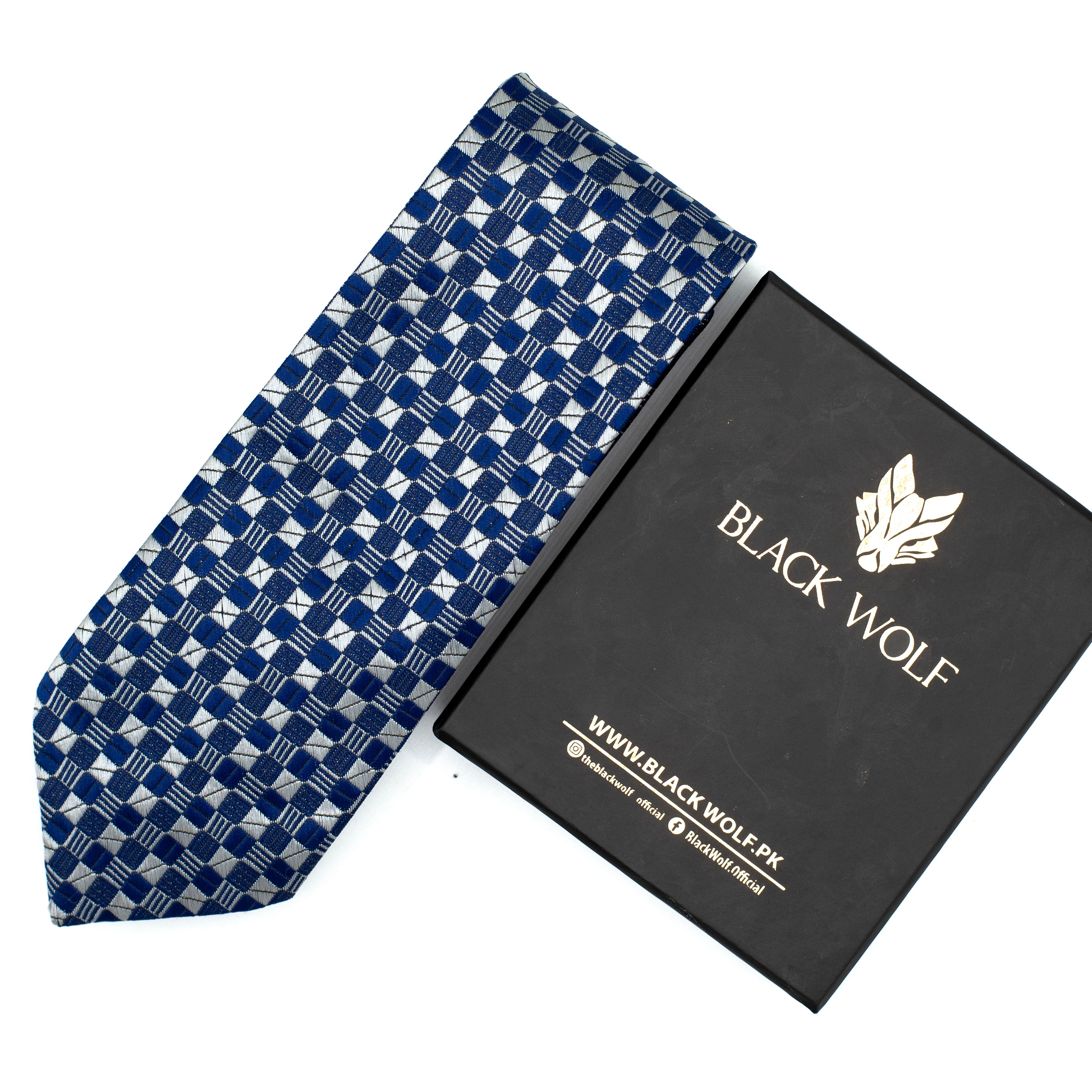 REGAL BLUE CHECKERED TIE REGAL BLUE CHECKERED TIE