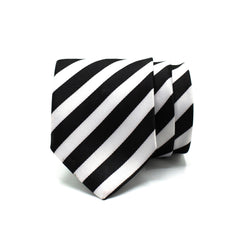 BLACK TUX STRIPE TIE