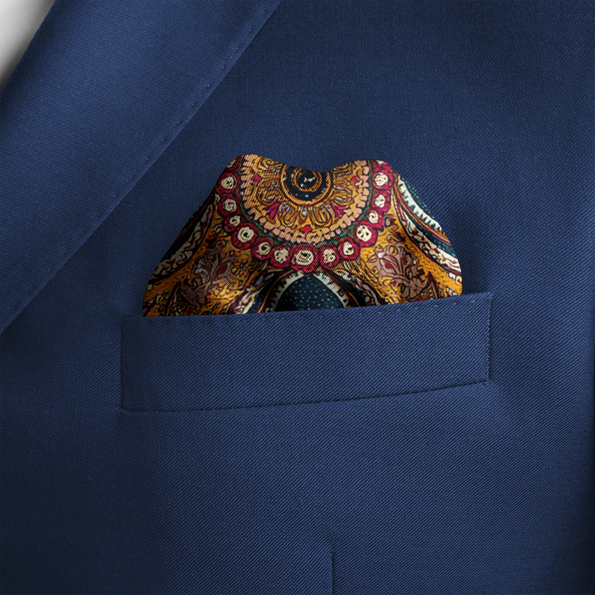 MARIGOLD BLOOM SILK POCKET SQUARE MARIGOLD BLOOM SILK POCKET SQUARE