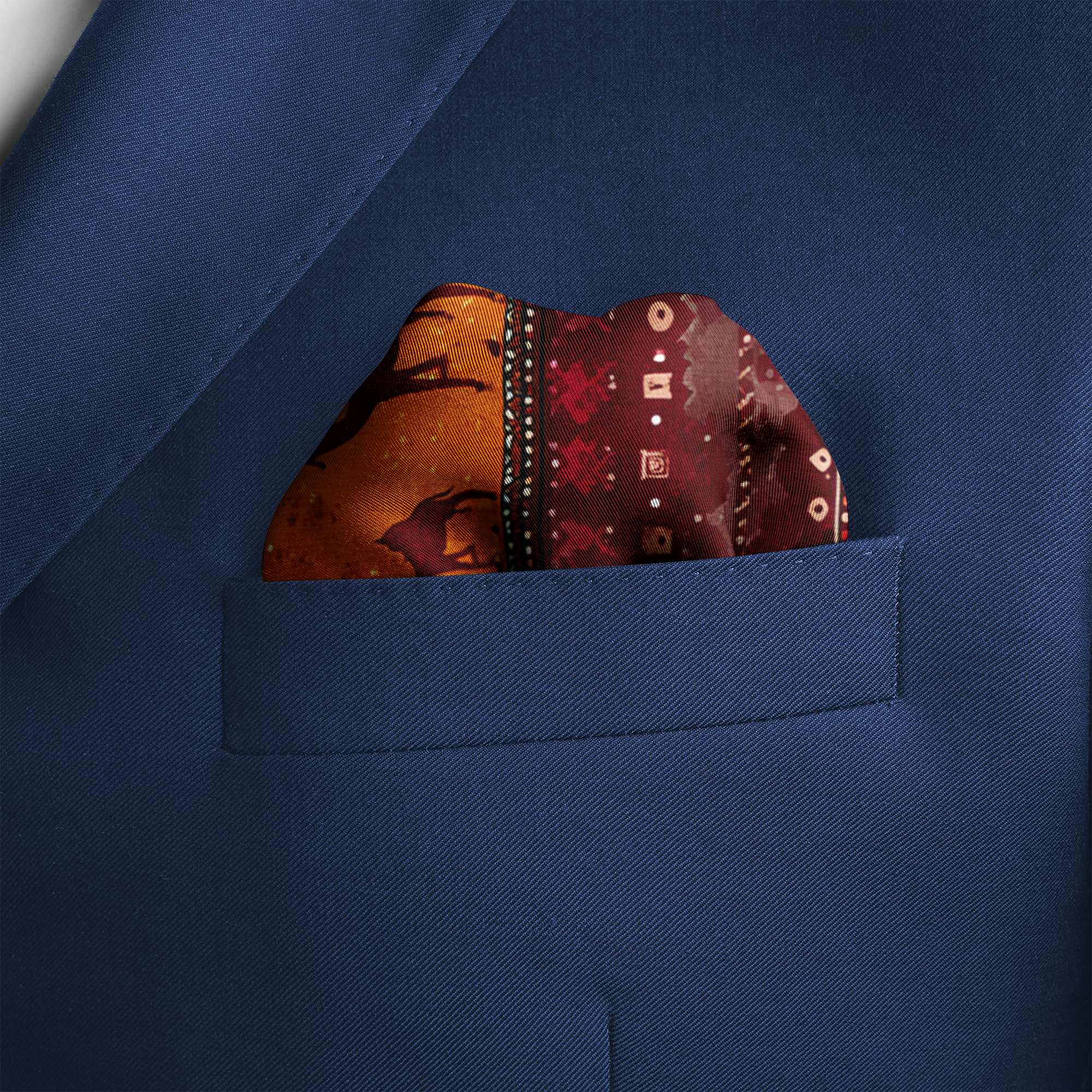 CARAVAN SILK POCKET SQUARE CARAVAN SILK POCKET SQUARE