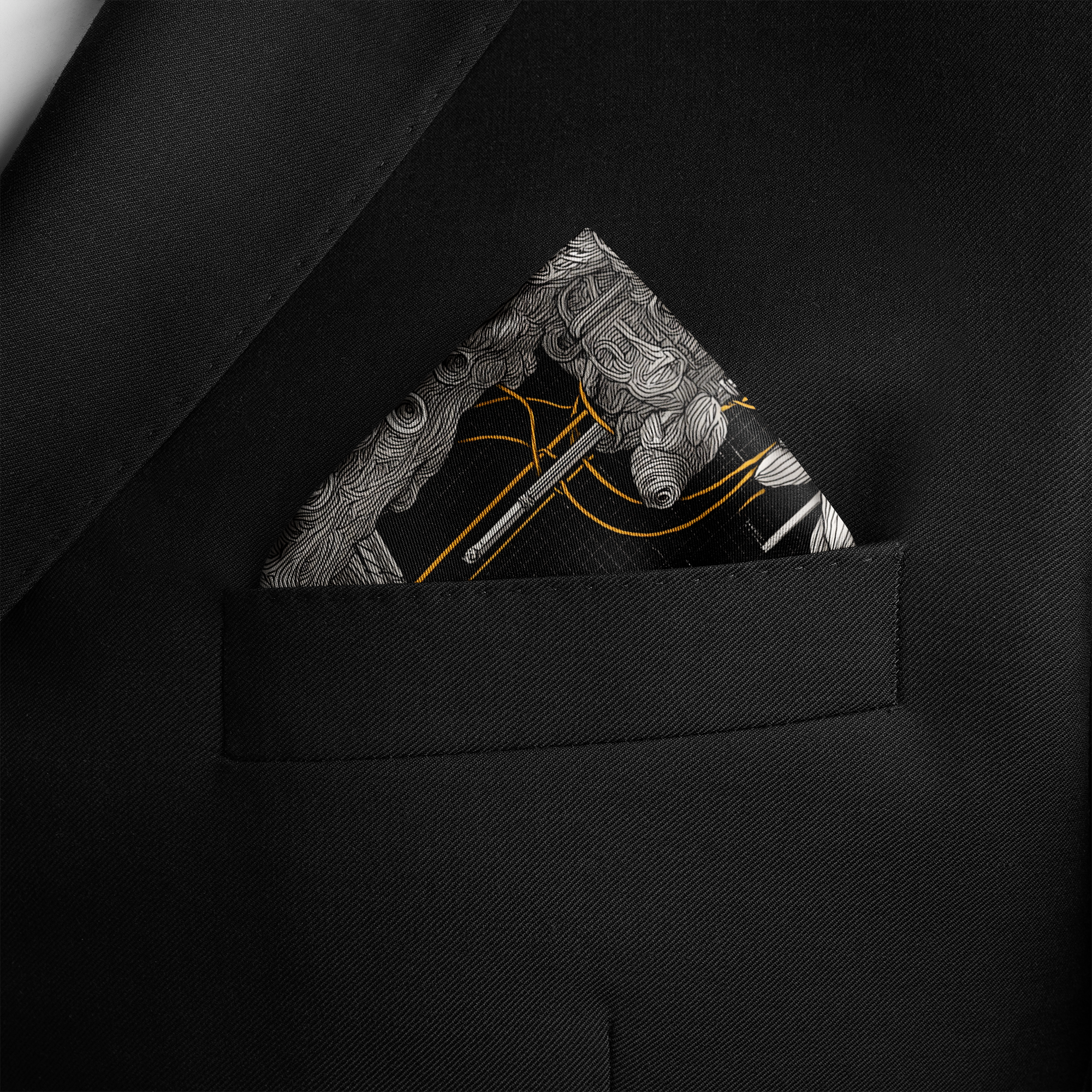 TECHFLORA SILK POCKET SQUARE TECHFLORA SILK POCKET SQUARE