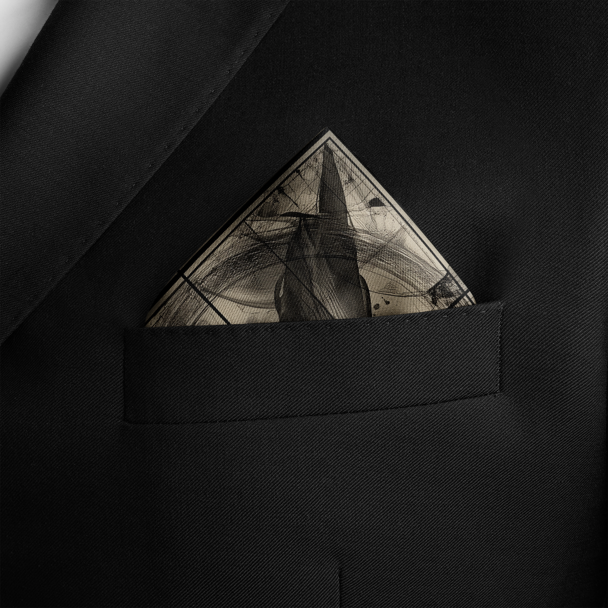 RAVEN SILK POCKET SQUARE RAVEN SILK POCKET SQUARE