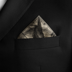 RAVEN SILK POCKET SQUARE