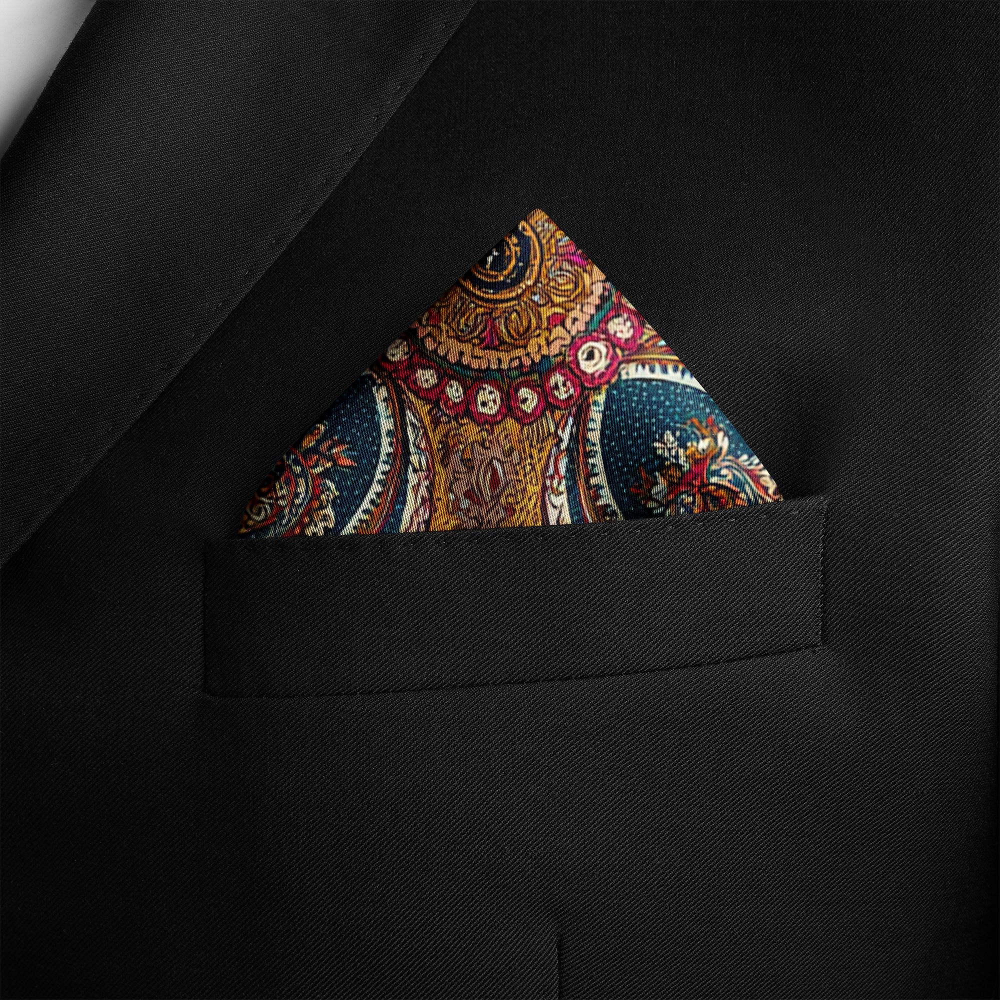 MARIGOLD BLOOM SILK POCKET SQUARE MARIGOLD BLOOM SILK POCKET SQUARE