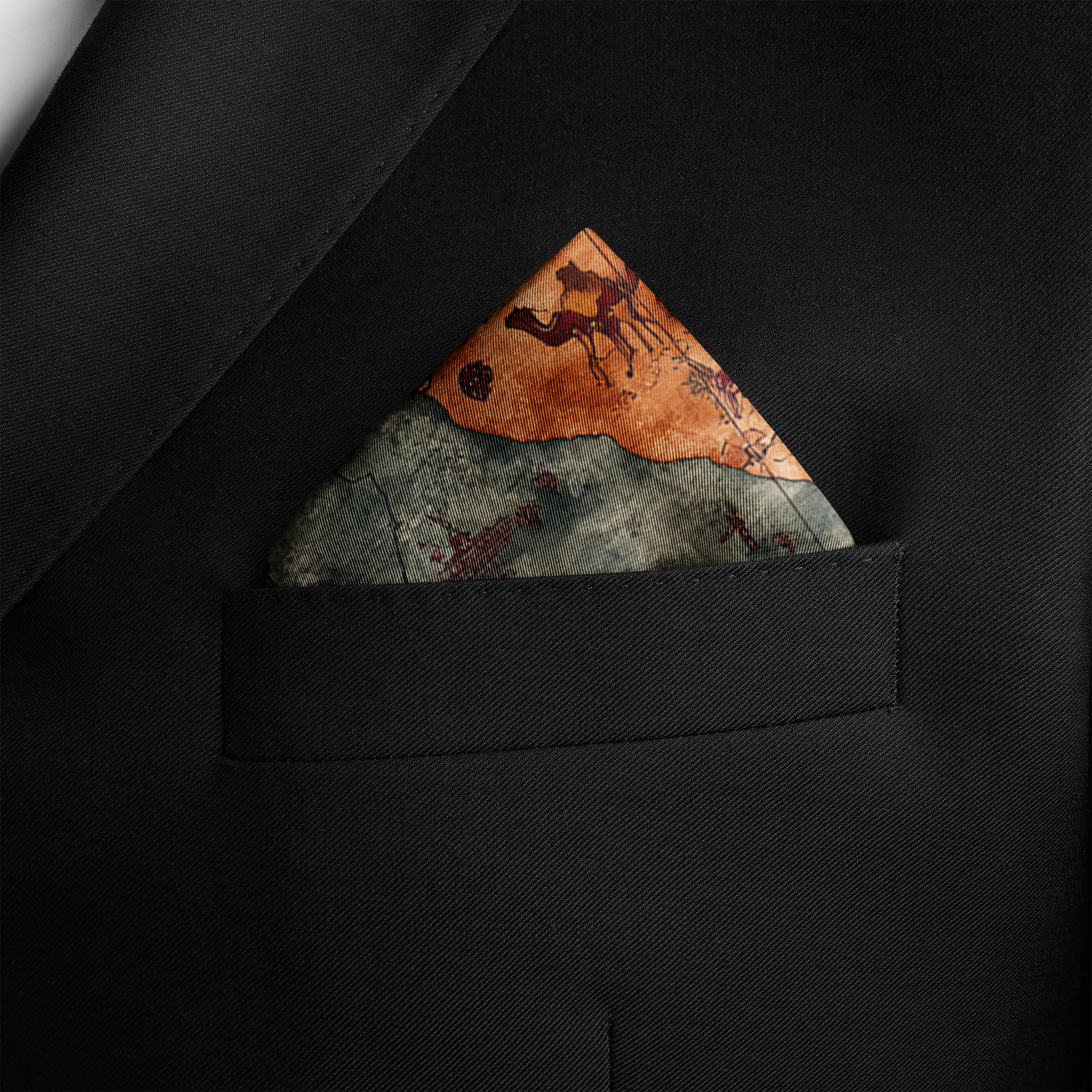 CARAVANA SILK POCKET SQUARE CARAVANA SILK POCKET SQUARE