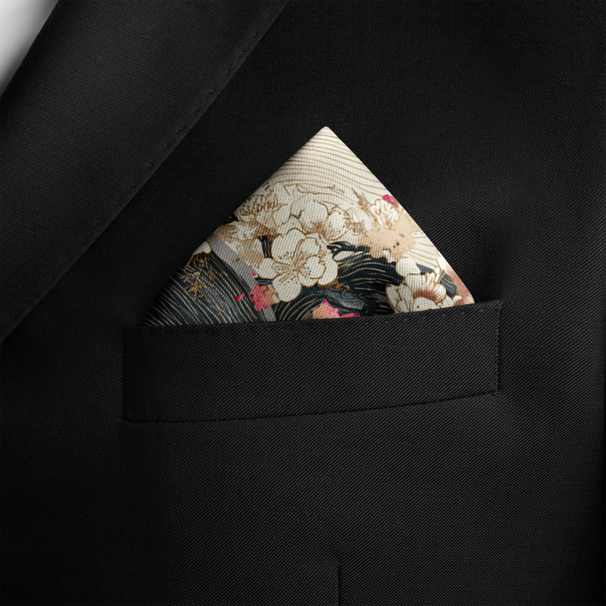 HANAMI SILK POCKET SQUARE HANAMI SILK POCKET SQUARE