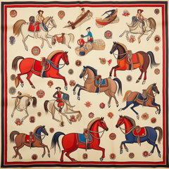 EQUESTRIAN PARADE SILK HEAD SCARF