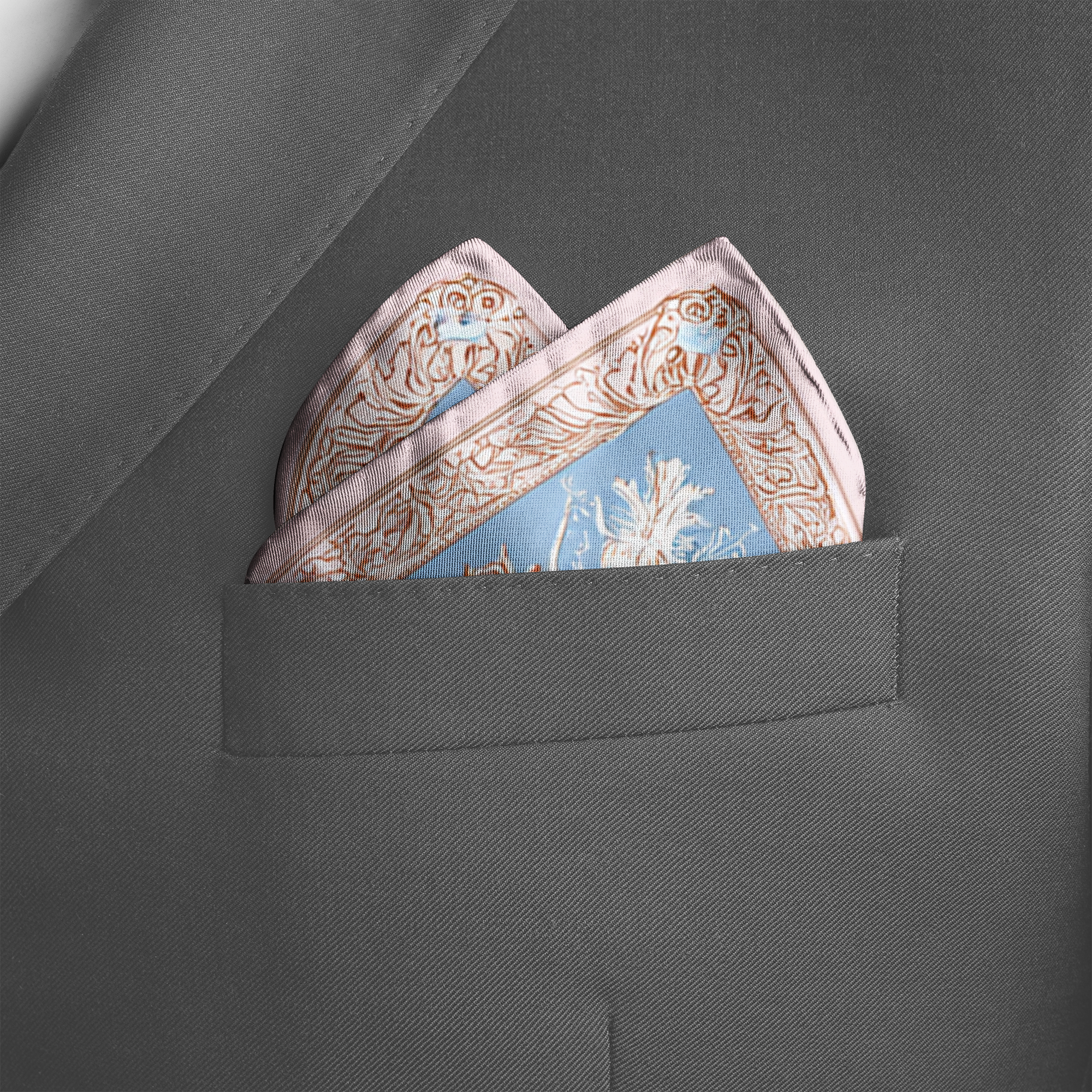 CORALIA SILK POCKET SQUARE CORALIA SILK POCKET SQUARE