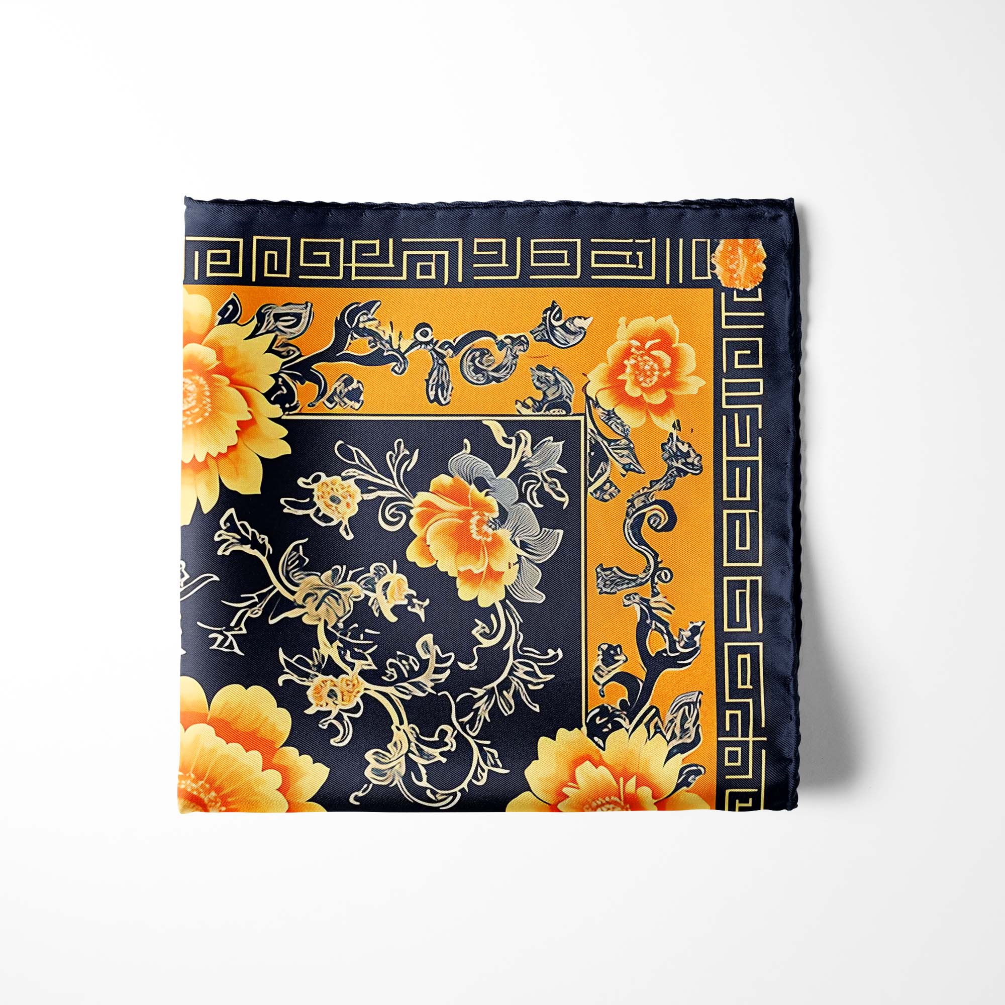 FLOWERS FOLIAGE SILK POCKET SQUARE FLOWERS FOLIAGE SILK POCKET SQUARE