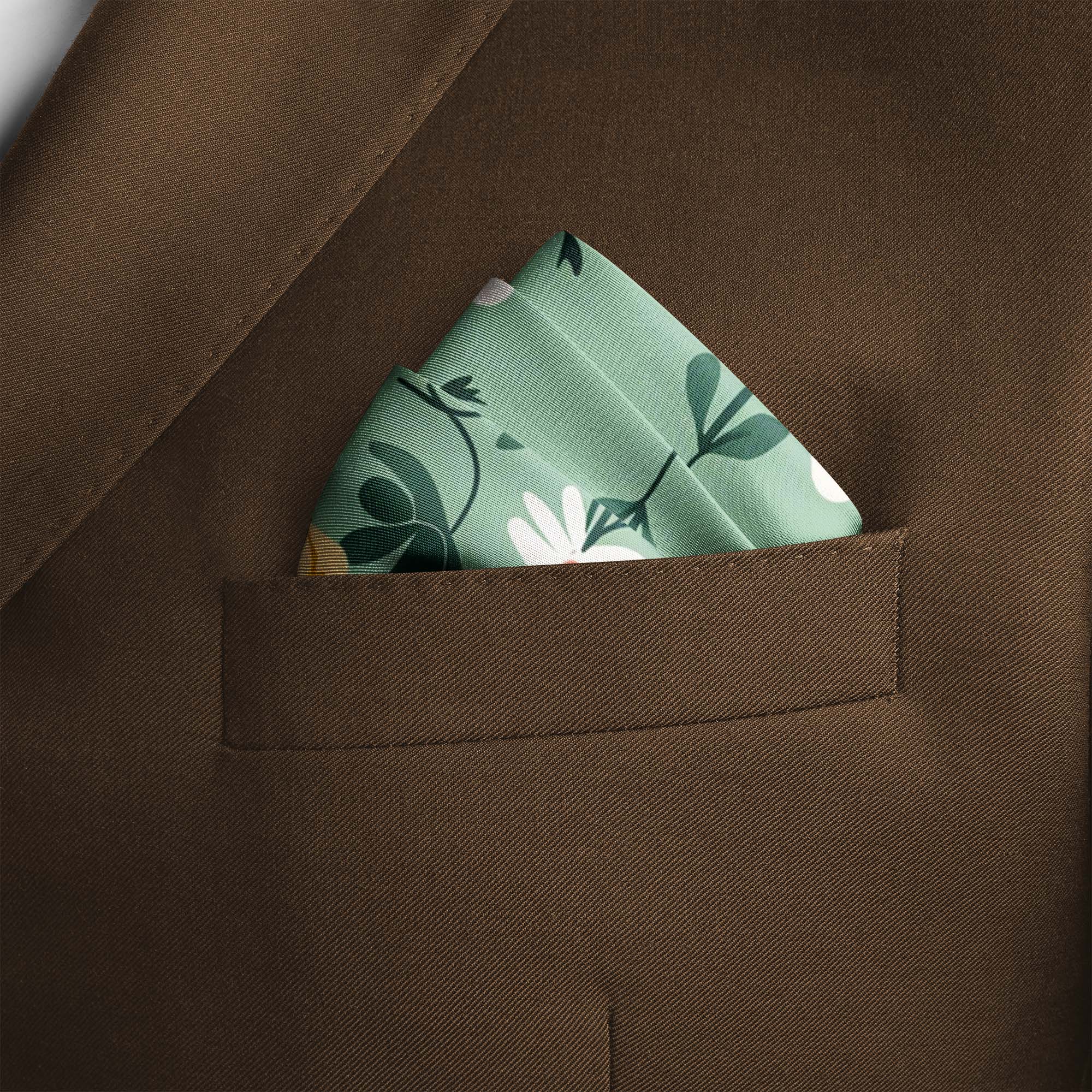 ILLUSTRATED GARDEN SILK POCKET SQUARE ILLUSTRATED GARDEN SILK POCKET SQUARE