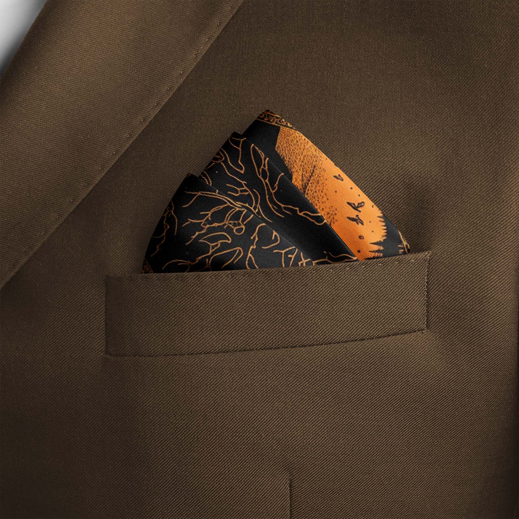 MANA TREE MEDIA SILK POCKET SQUARE MANA TREE MEDIA SILK POCKET SQUARE