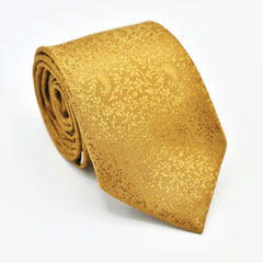 CARAMEL BROWN PAISLEY SKINNY TIE