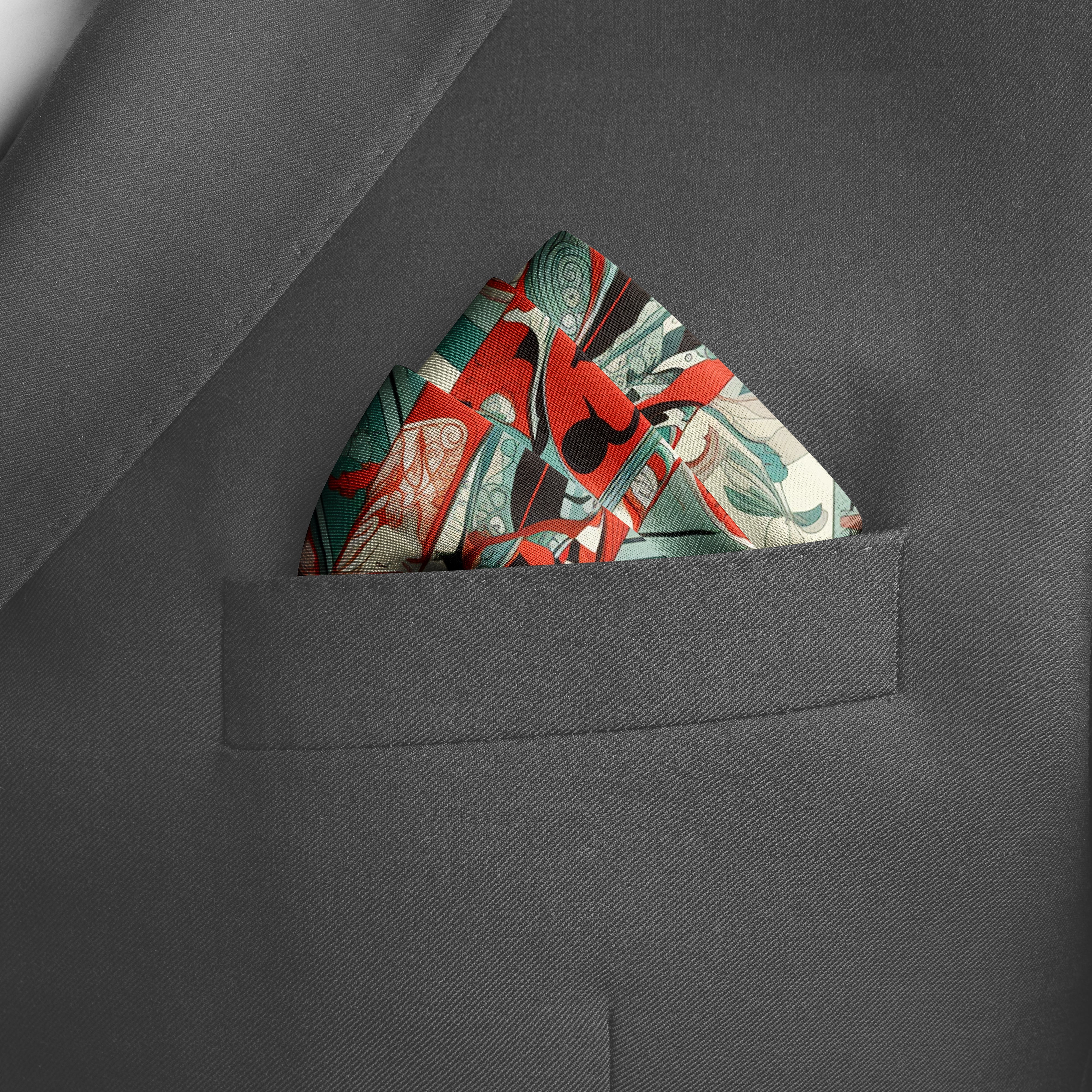 VINTAGE SOUTHWESTERN SILK POCKET SQUARE VINTAGE SOUTHWESTERN SILK POCKET SQUARE