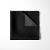 JET BLACK SILK POCKET SQUARE