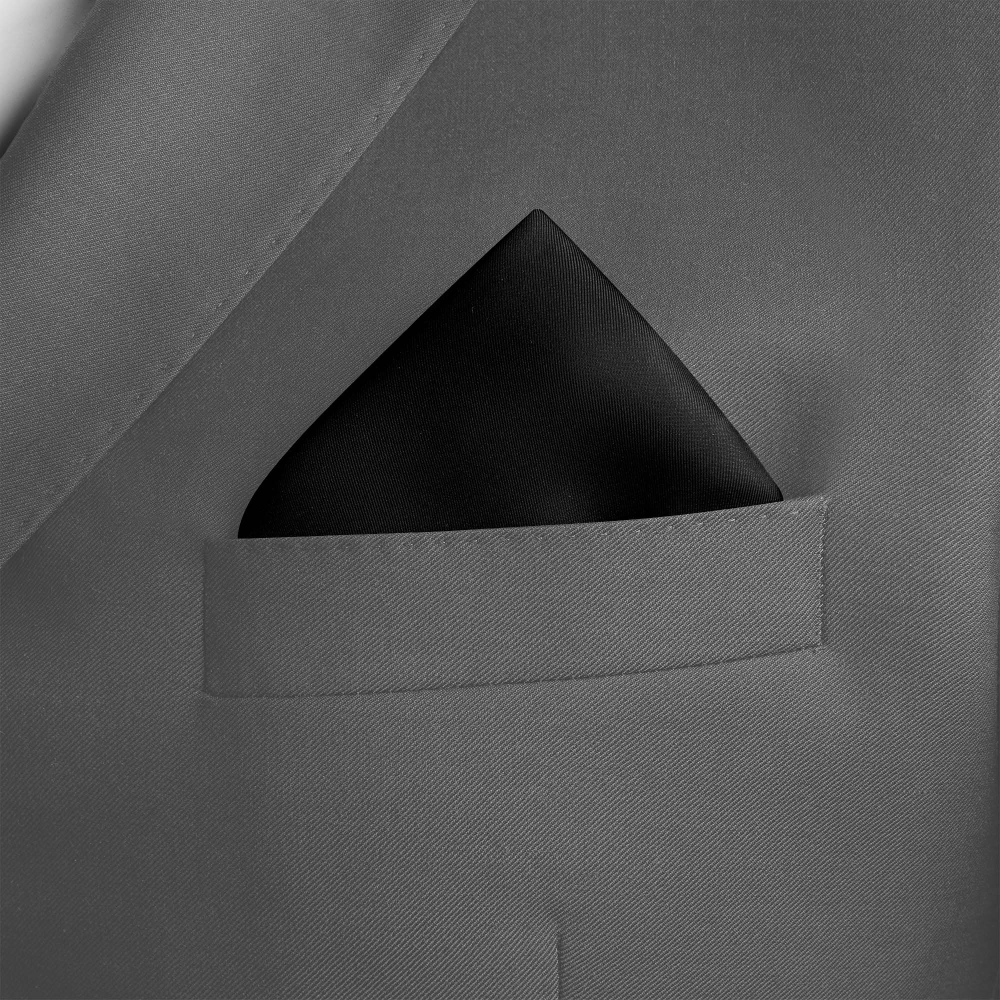 JET BLACK SILK POCKET SQUARE JET BLACK SILK POCKET SQUARE