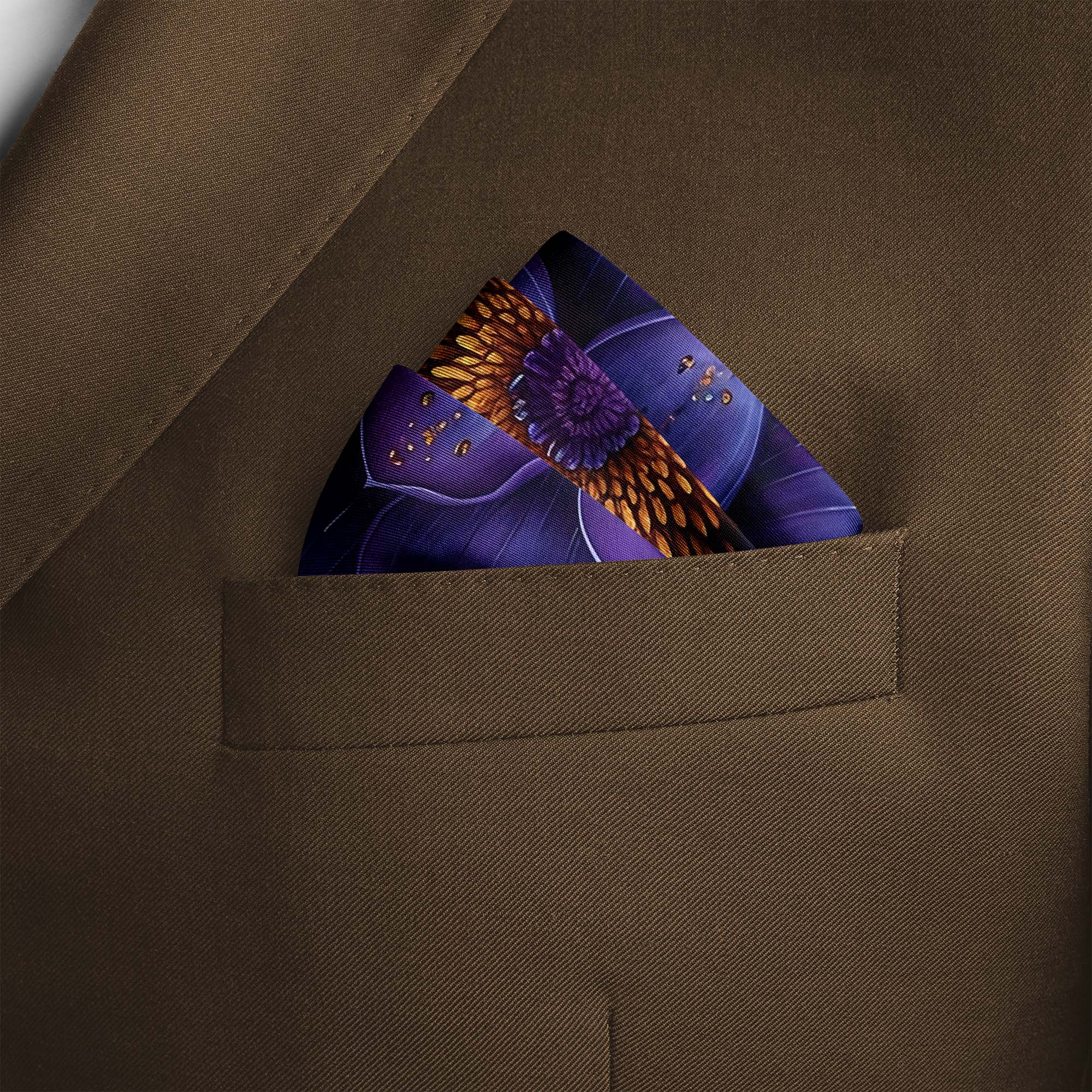 BLUE EXOTIC SILK POCKET SQUARE BLUE EXOTIC SILK POCKET SQUARE