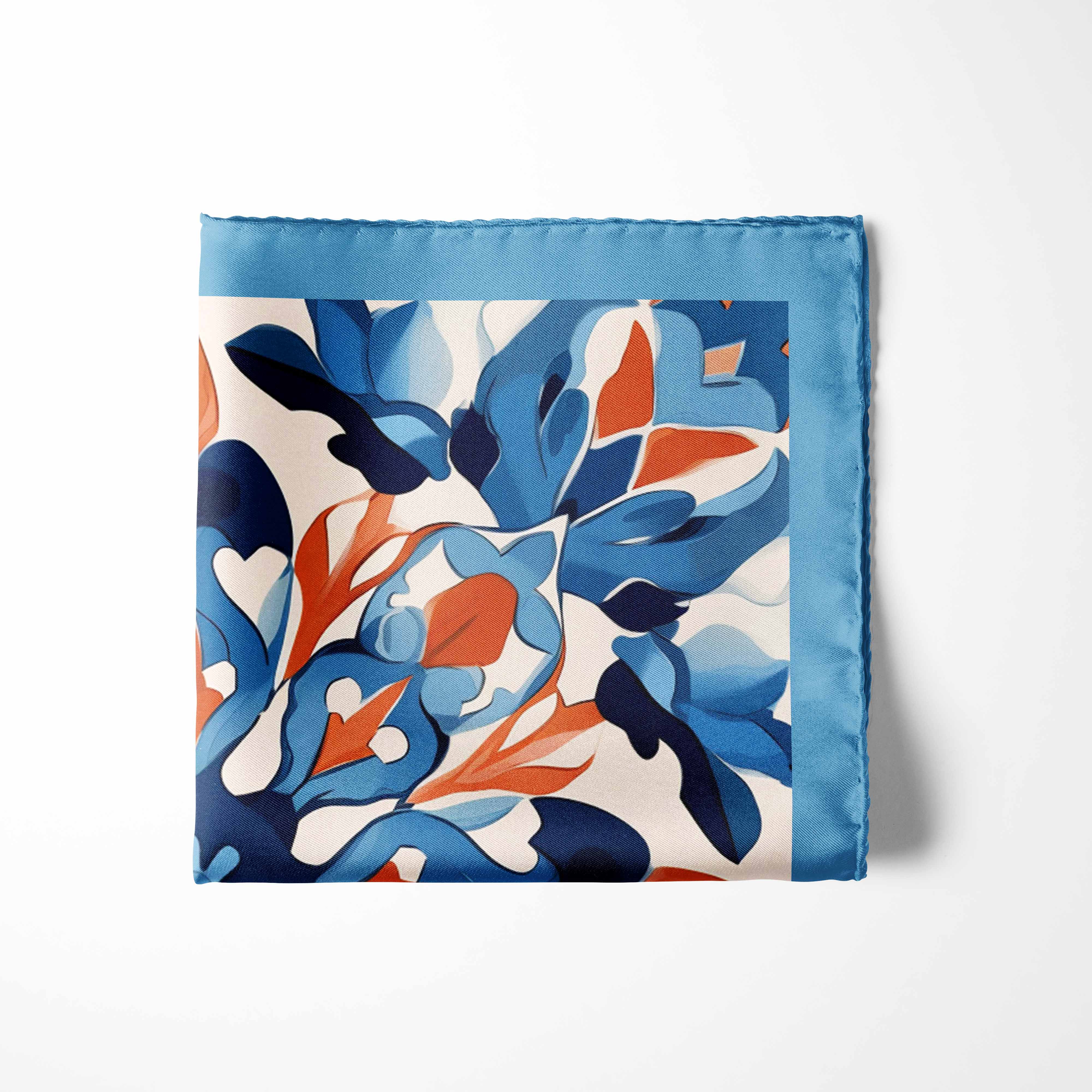 SPANISH FLORAL SILK POCKET SQUARE SPANISH FLORAL SILK POCKET SQUARE