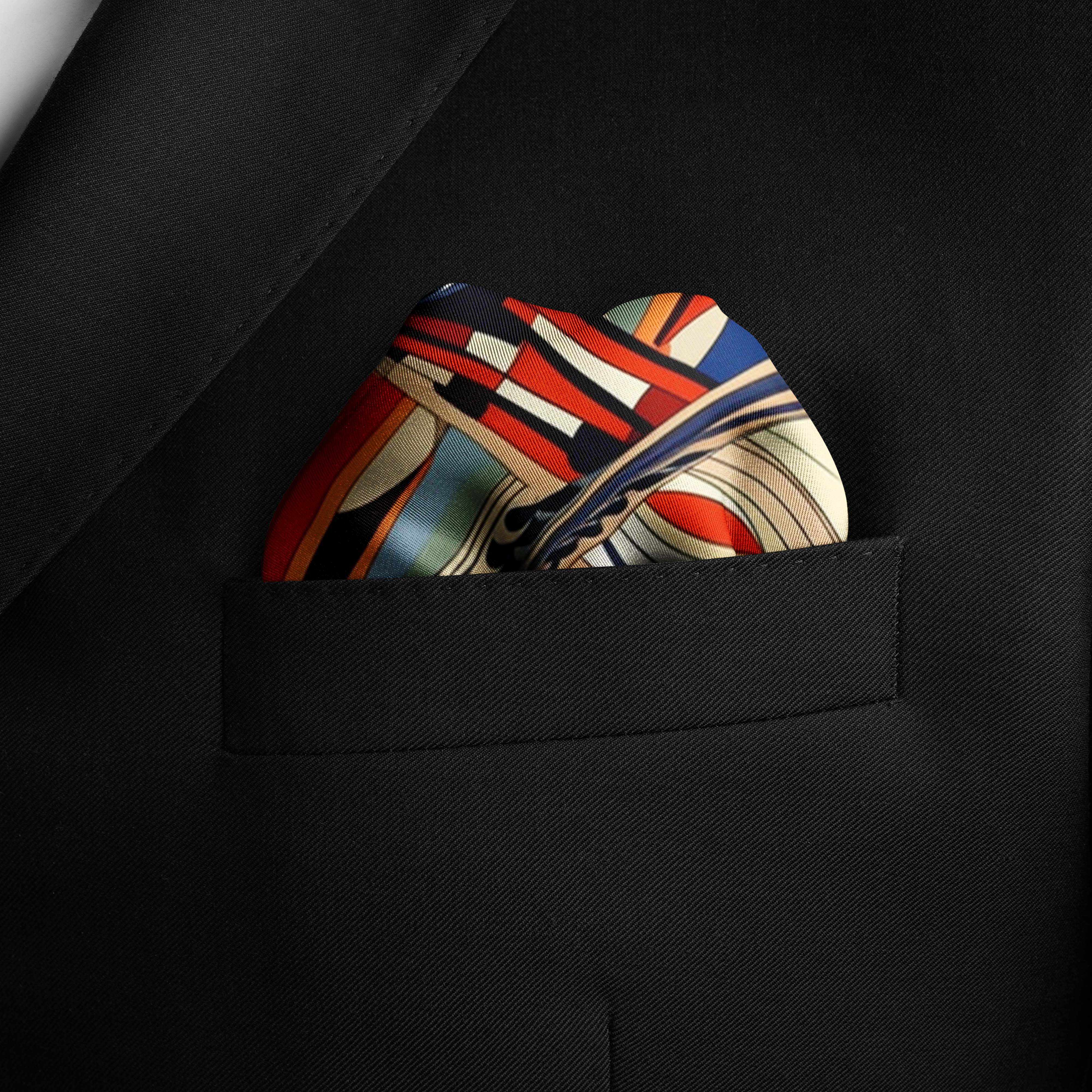 VINTAGE ART SILK POCKET SQUARE VINTAGE ART SILK POCKET SQUARE