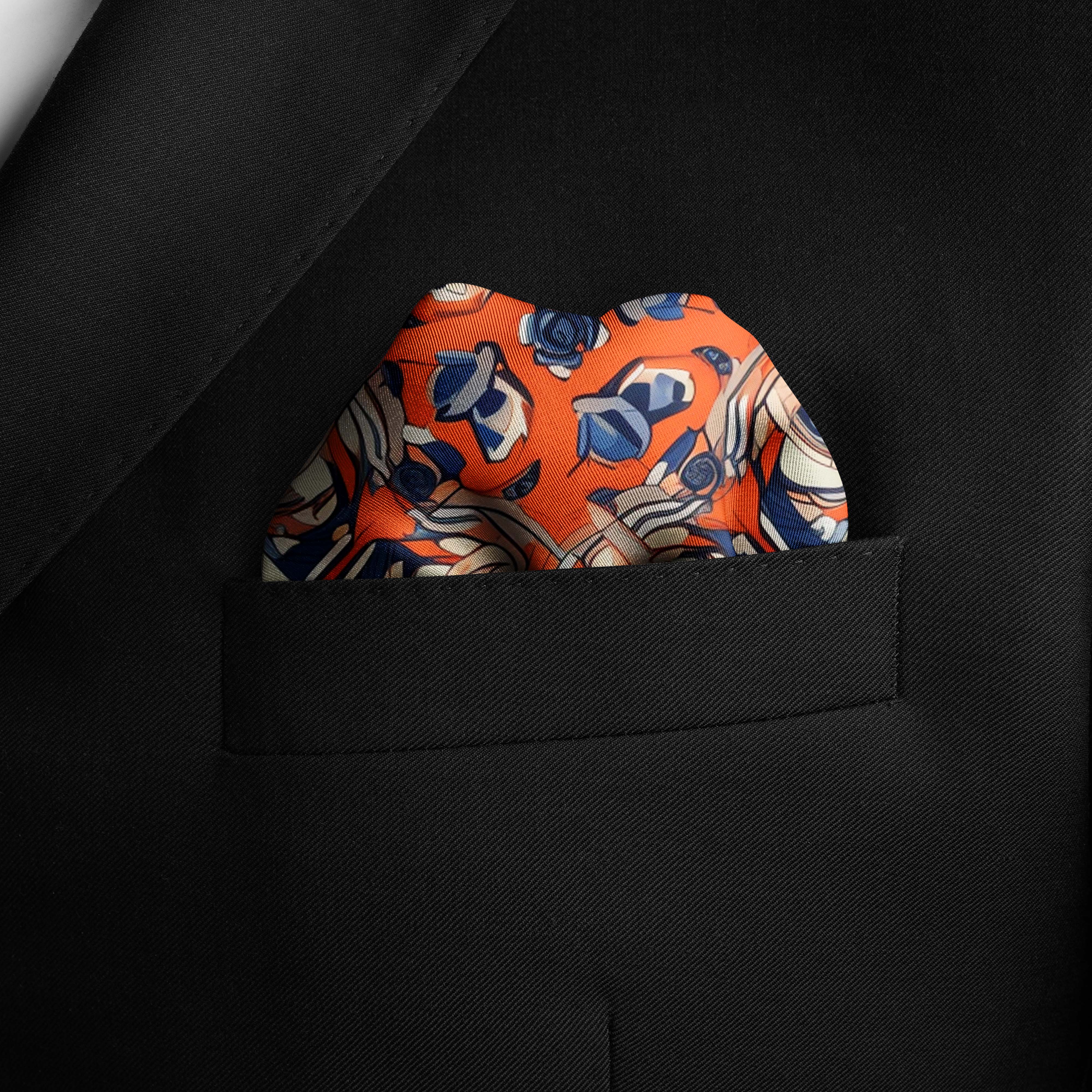 INDIAN VINTAGE SILK POCKET SQUARE INDIAN VINTAGE SILK POCKET SQUARE