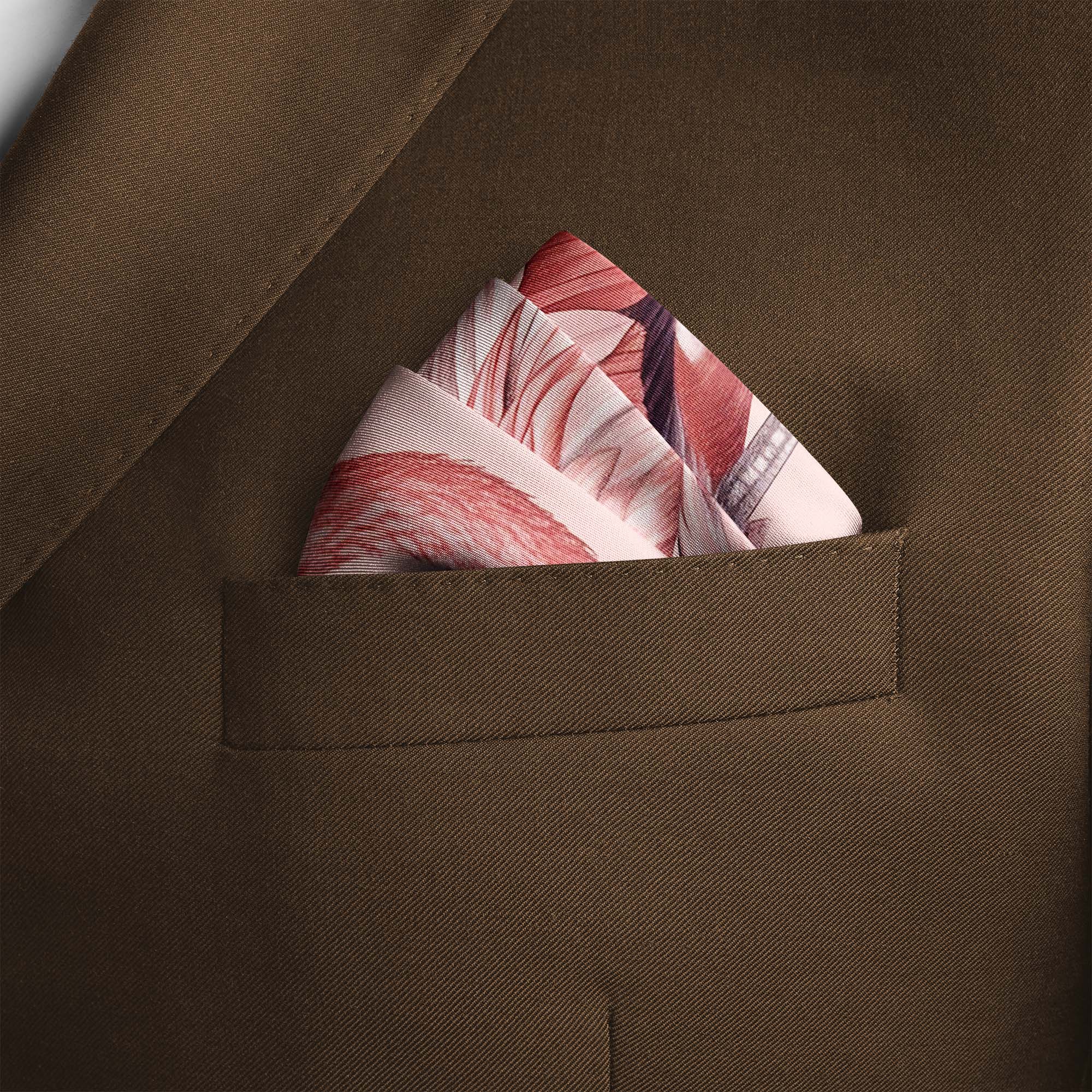 FLAMINGO SILK POCKET SQUARE FLAMINGO SILK POCKET SQUARE
