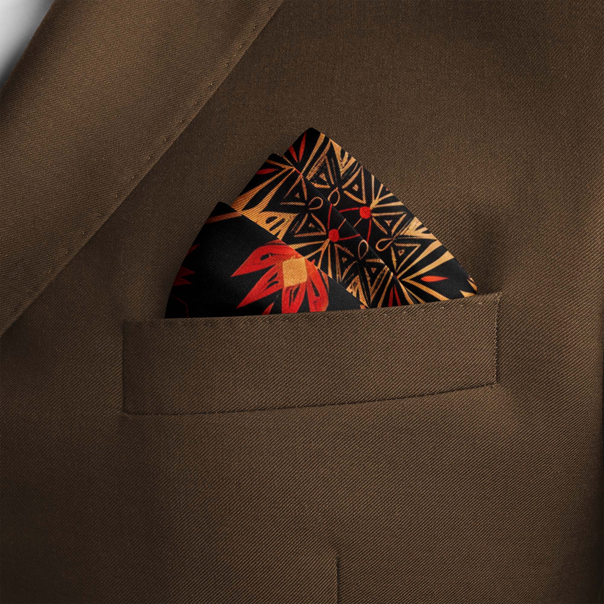FLORAL ETHNIC ORIENTAL SILK POCKET SQUARE FLORAL ETHNIC ORIENTAL SILK POCKET SQUARE