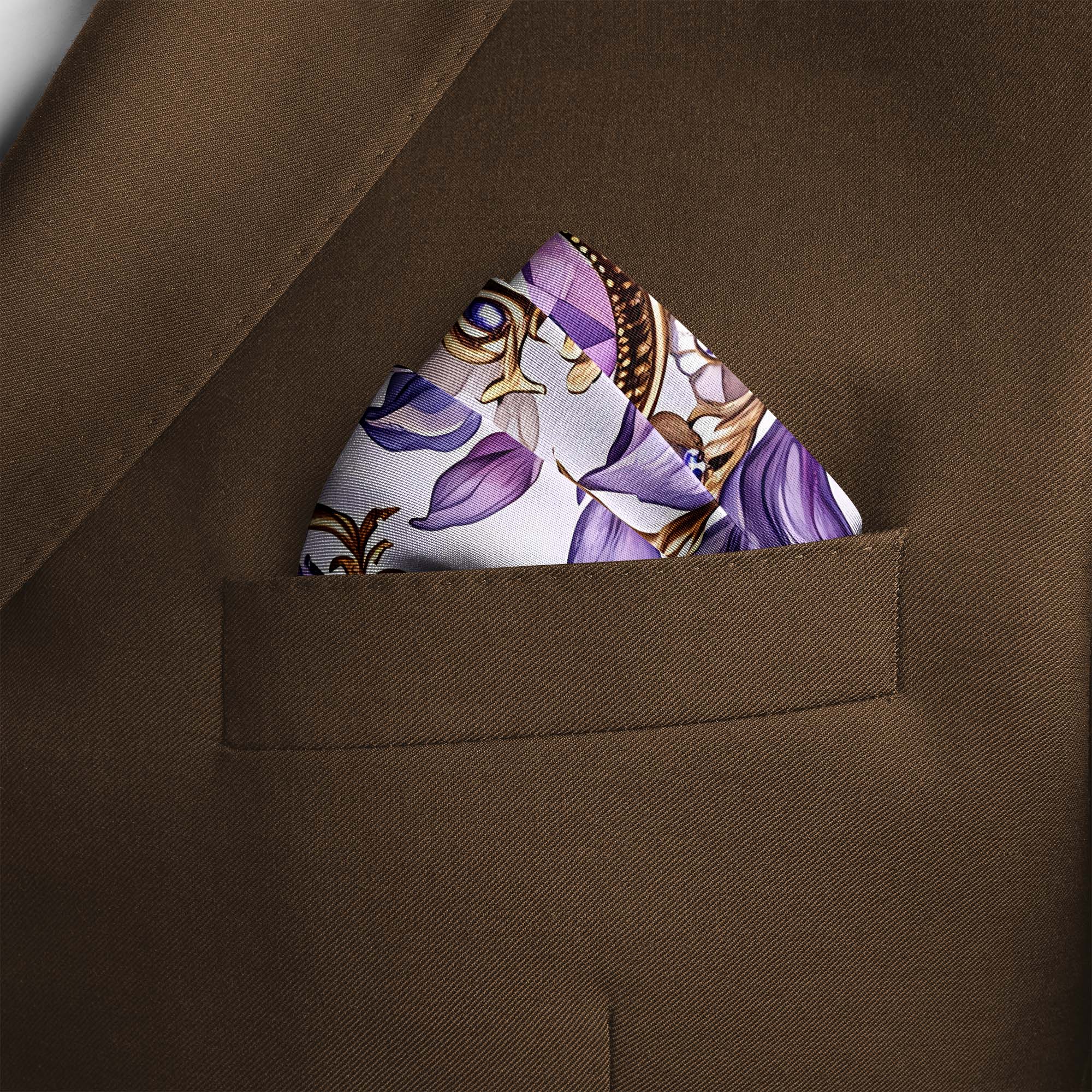 LISIANTHUS FLOWERS SILK POCKET SQUARE LISIANTHUS FLOWERS SILK POCKET SQUARE