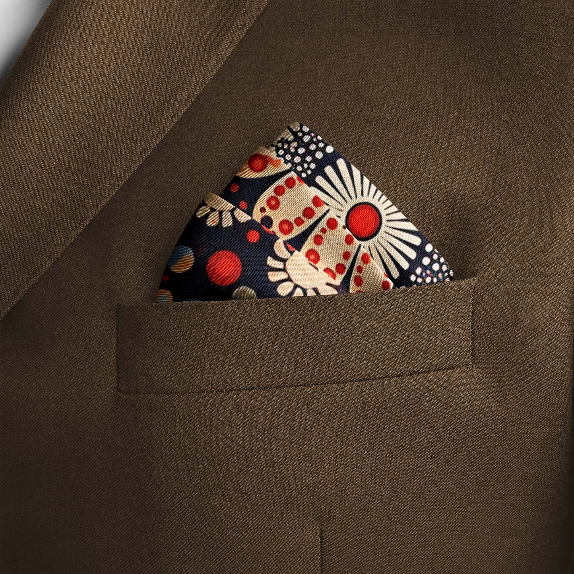 MANDALA DESIGN SILK POCKET SQUARE MANDALA DESIGN SILK POCKET SQUARE