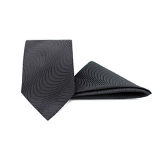 MIDNIGHT WAVES TIE AND POCKET SQUARE SET