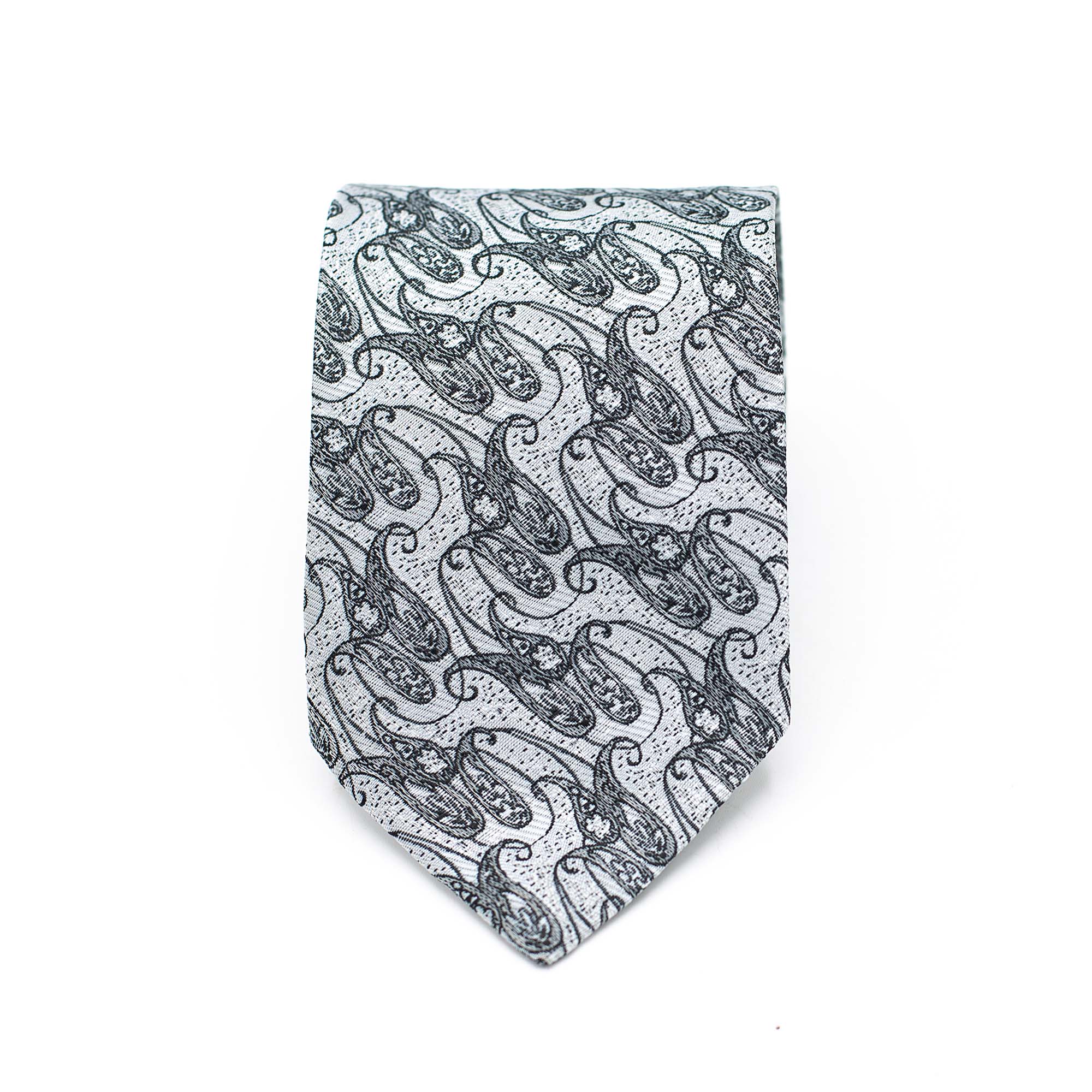 MONOCHROME PAISLEY TIE AND POCKET SQUARE SET MONOCHROME PAISLEY TIE AND POCKET SQUARE SET