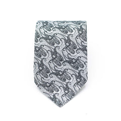 MONOCHROME PAISLEY TIE AND POCKET SQUARE SET