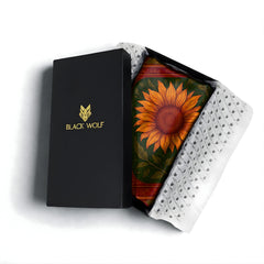 VIBRANT SUNFLOWER SILK LONG LADIES SCARF