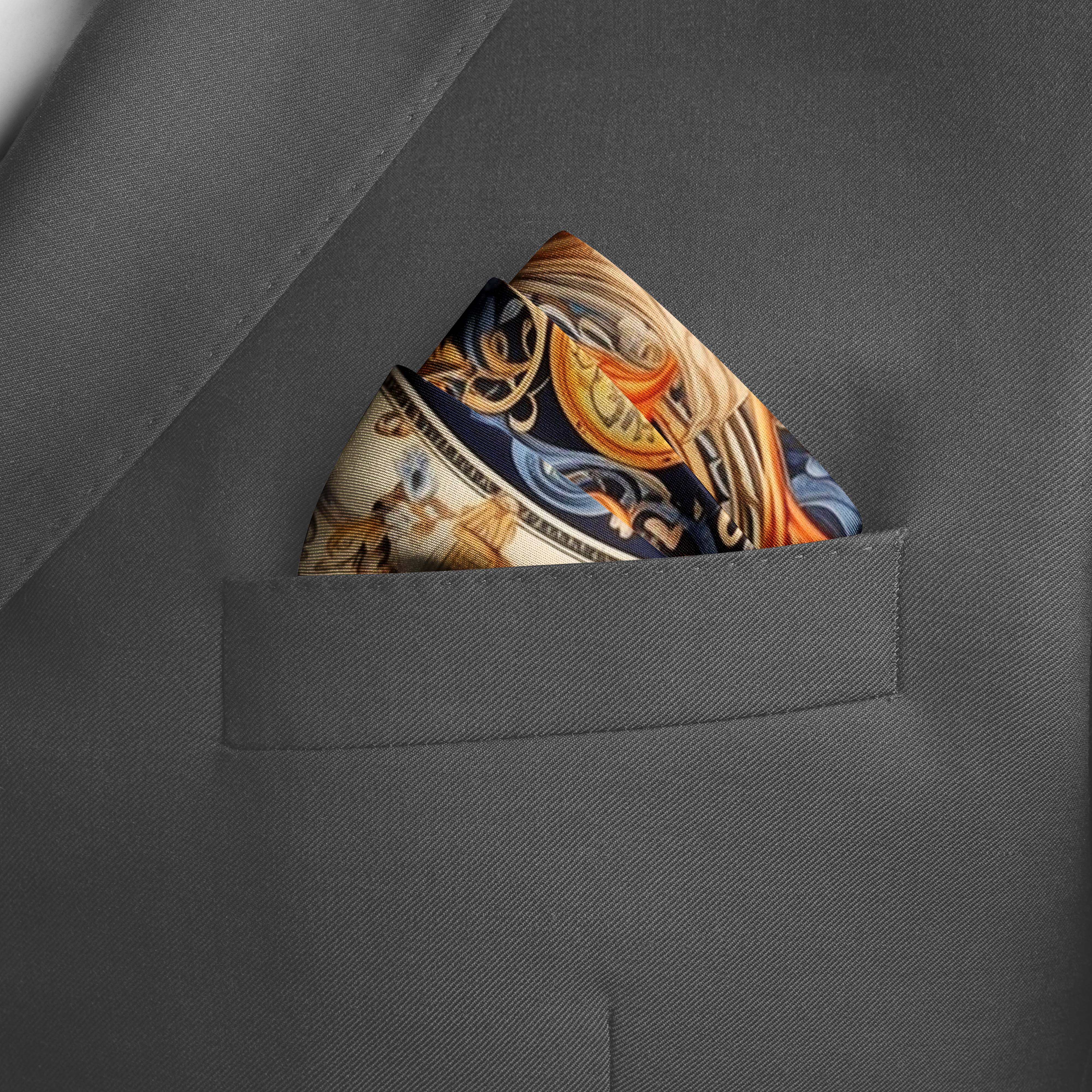 Vintage Pocket Square | Silk Pocket Square | Black Wolf Vintage Pocket Square | Silk Pocket Square | Black Wolf