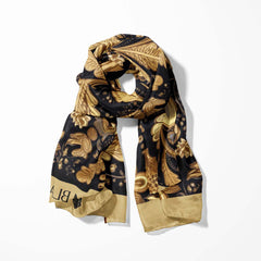WILLIAM MORRIS GOLD AND BLACK MEN SCARF - PREMIUM COLLECTION