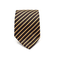 CLASSIC BROWN STRIPE TIE AND POCKET SQUARE SET