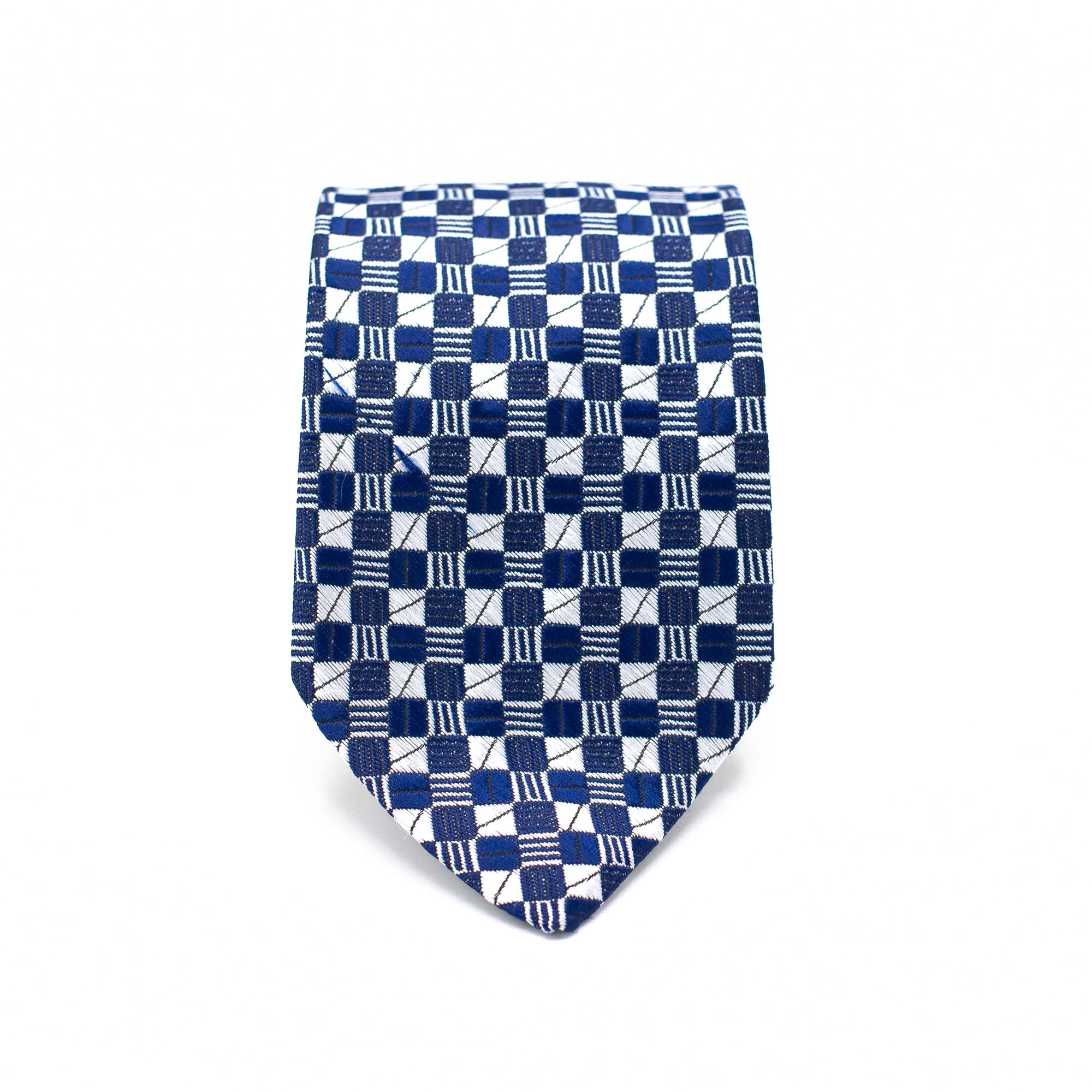 ROYAL CHECKERED TIE AND POCKET SQUARE SET ROYAL CHECKERED TIE AND POCKET SQUARE SET