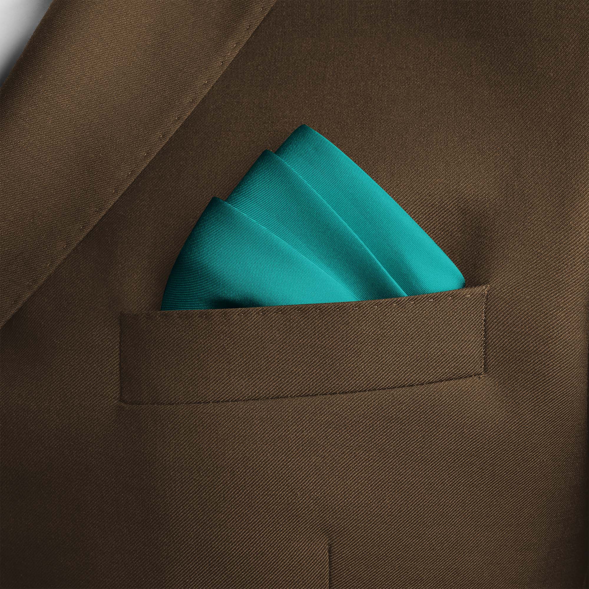 TURQUOISE SILK POCKET SQUARE TURQUOISE SILK POCKET SQUARE