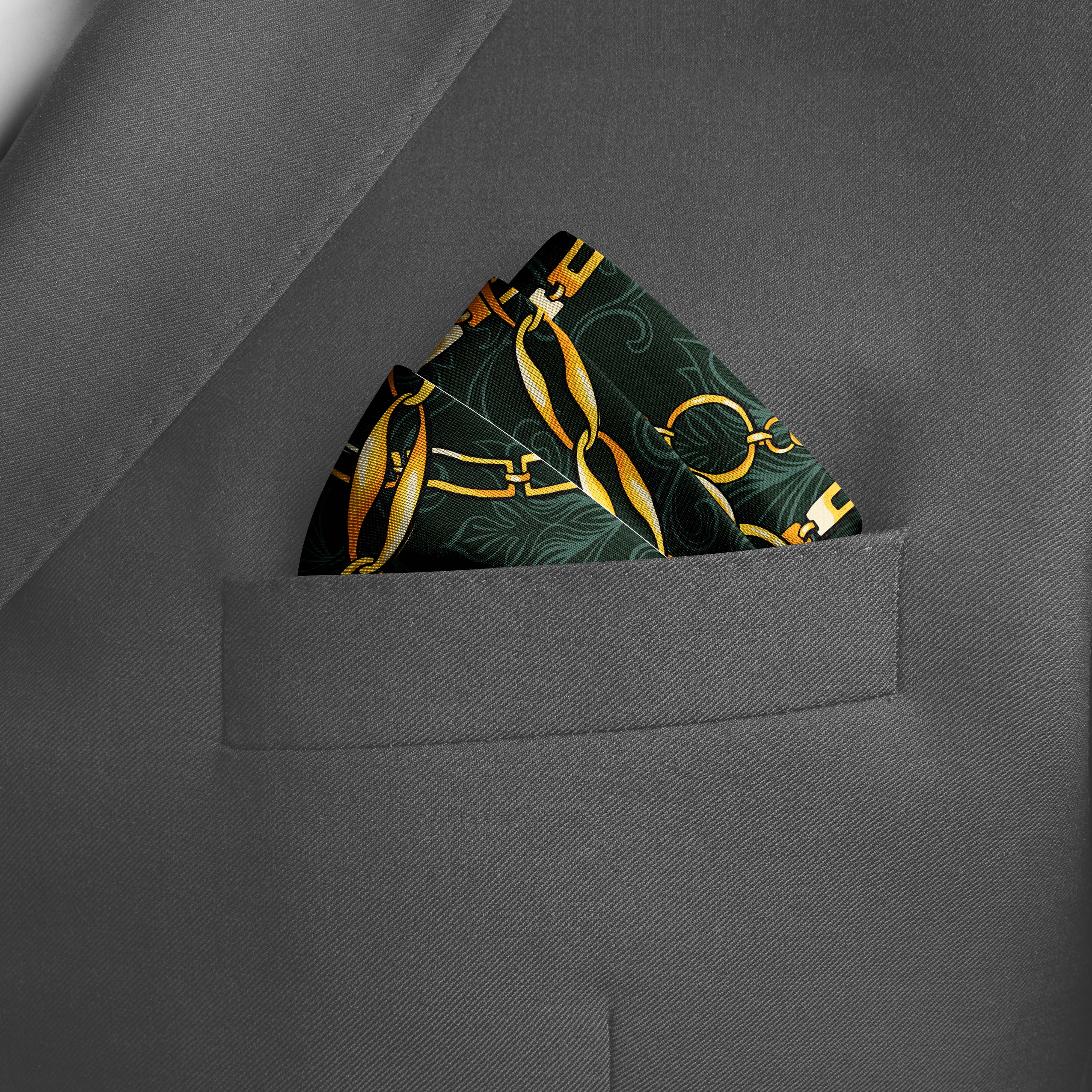 LOOP CHAIN SILK POCKET SQUARE LOOP CHAIN SILK POCKET SQUARE