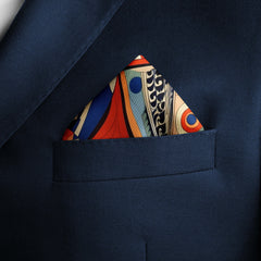 VINTAGE ART SILK POCKET SQUARE