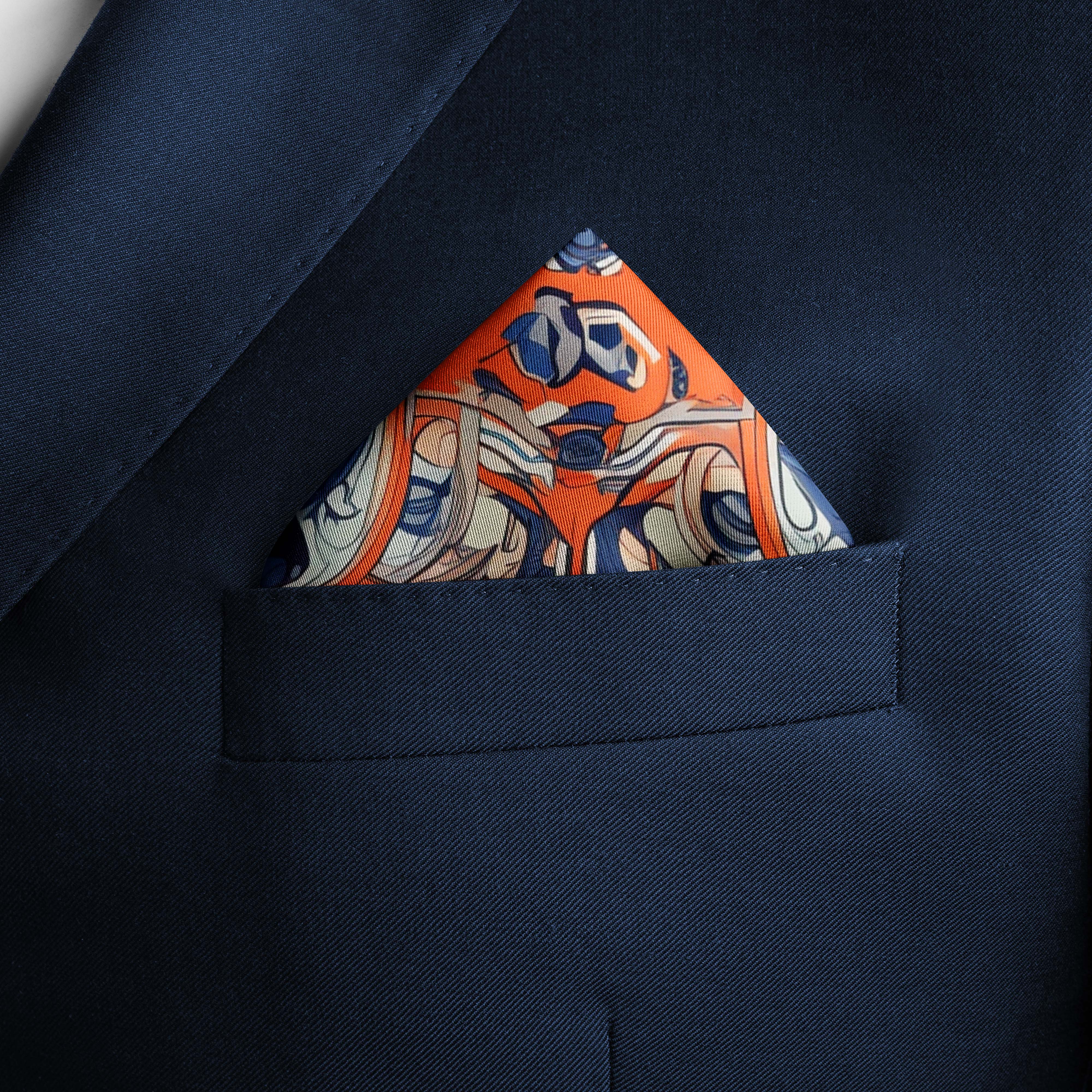 INDIAN VINTAGE SILK POCKET SQUARE INDIAN VINTAGE SILK POCKET SQUARE