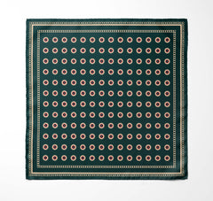 GREEN REVISABLE SILK POCKET SQUARE