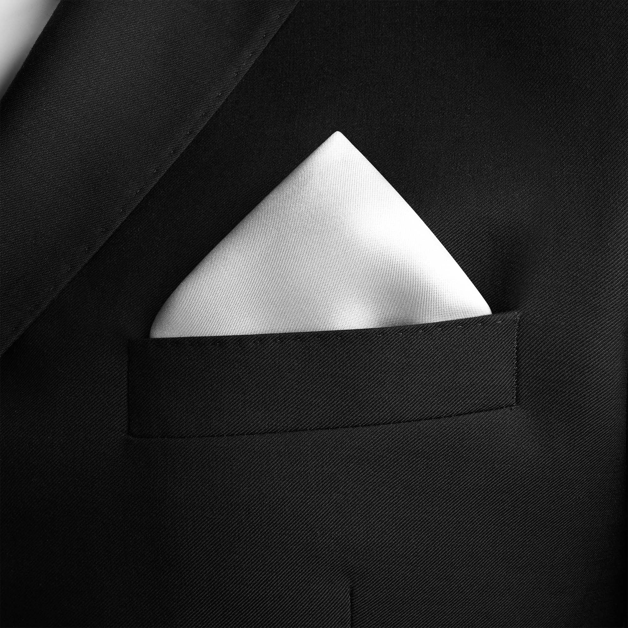 WHITE SILK POCKET SQUARE WHITE SILK POCKET SQUARE