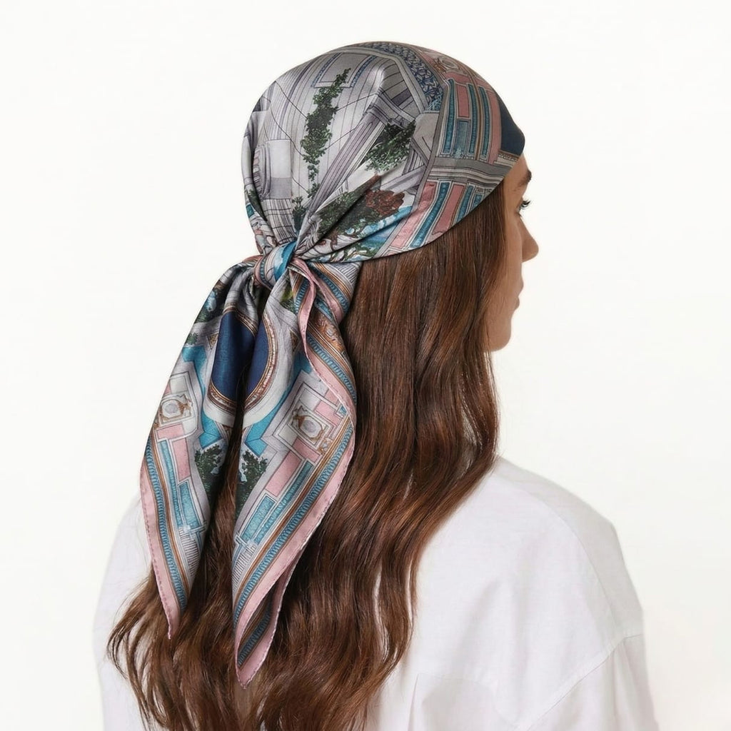 CELESTIAL COURTYARD SILK HEAD SCARF