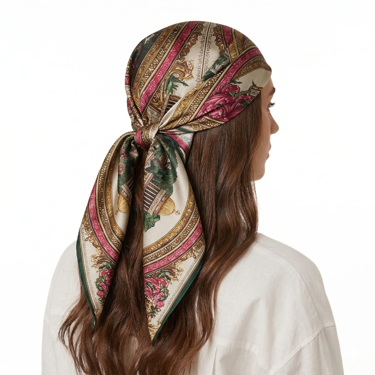 IMPERIAL FLORENTINE SILK HEAD SCARF
