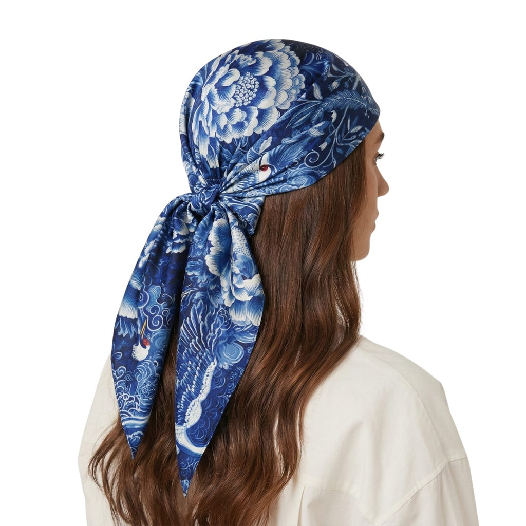 ALEXANDER CHINOISERIE SILK HEAD SCARF