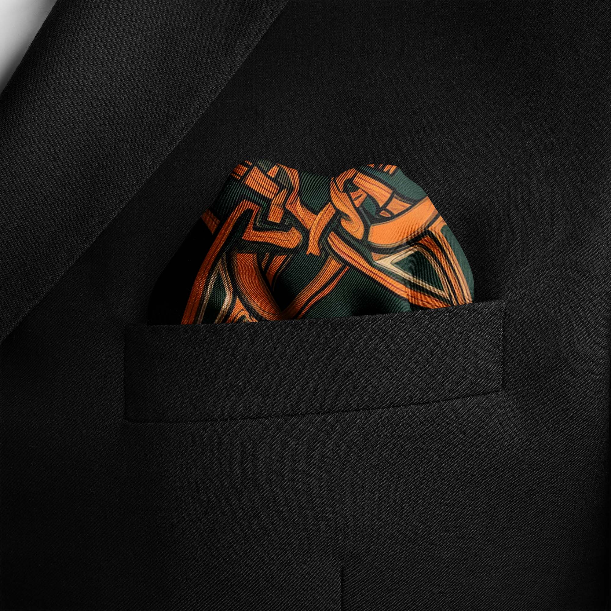 GREEN CELTIC SILK POCKET SQUARES