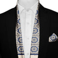 AZURE BLOOM MEN SCARF AND POCKET SQUARE SET – PREMIUM COLLECTION