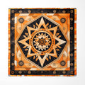 FOLK ART PATTERN SILK POCKET SQUARE