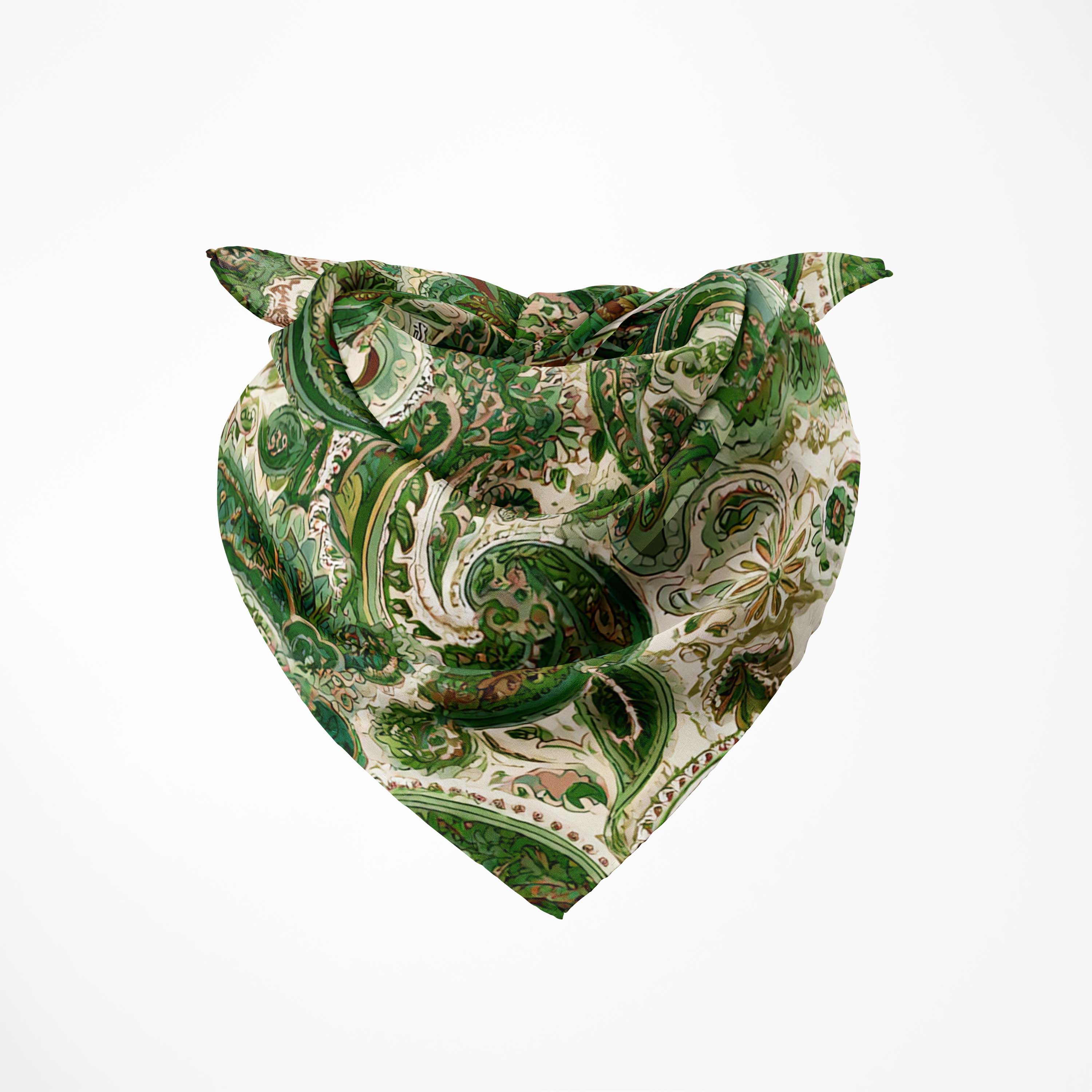 EMERALD PAISLEY SILK BANDANA