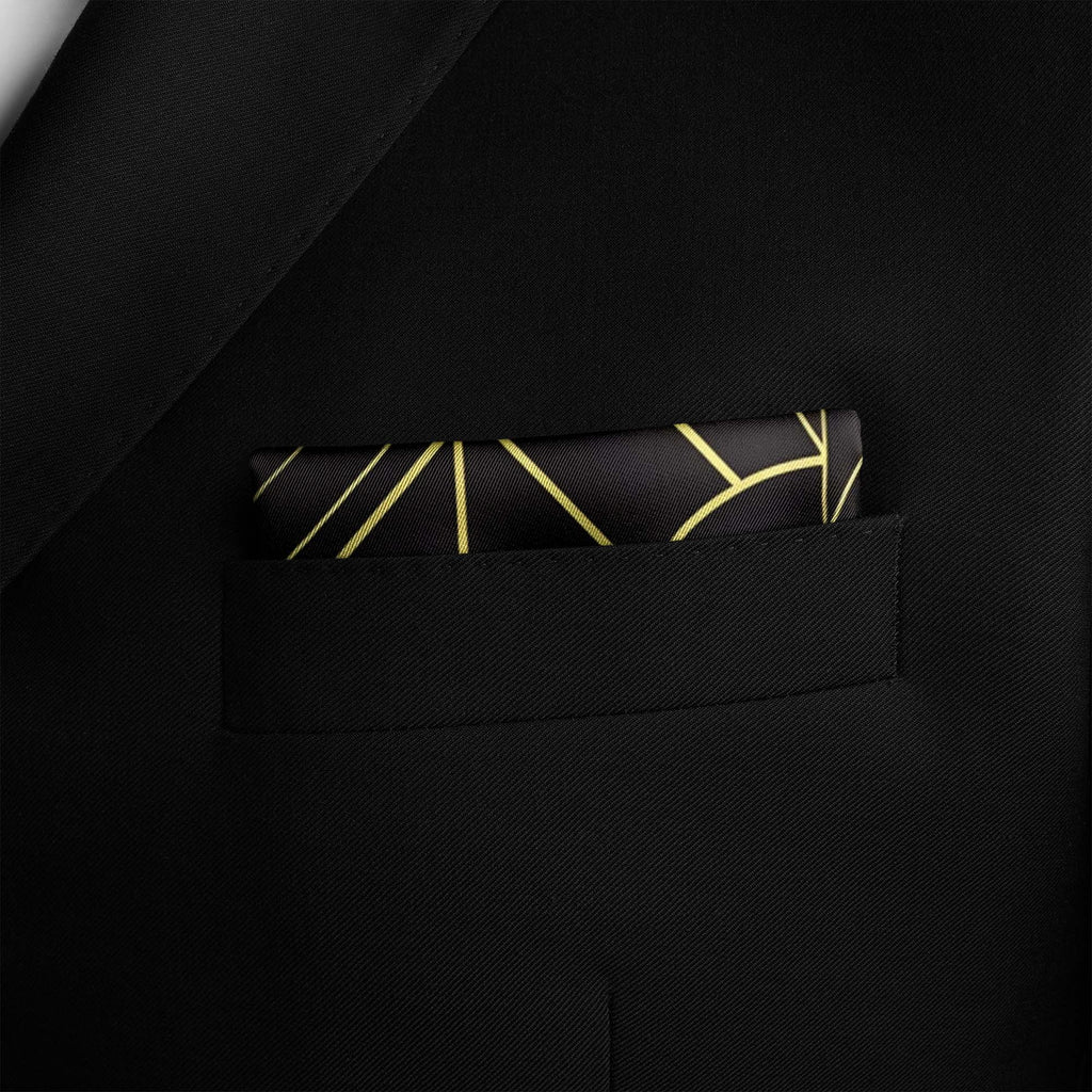 CHIC GOLDEN SILK POCKET SQUARE